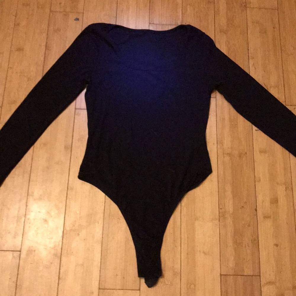 This is a black body suit.